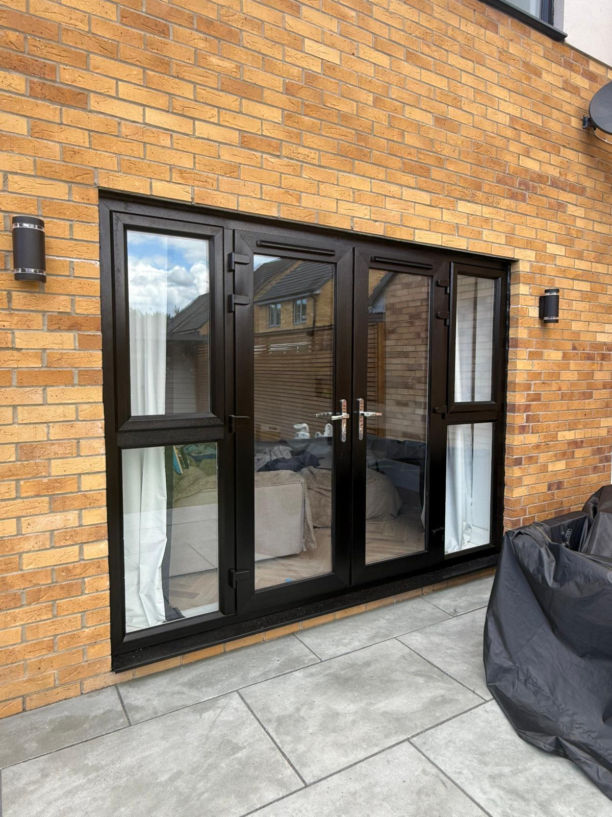 Silicone sealant applied around a door frame